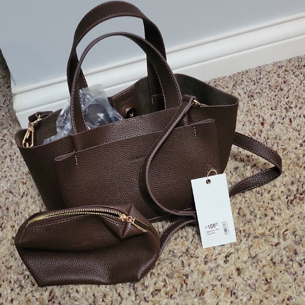 Remi & Reid. NWT Chic Brown Mini Tote Bag Set